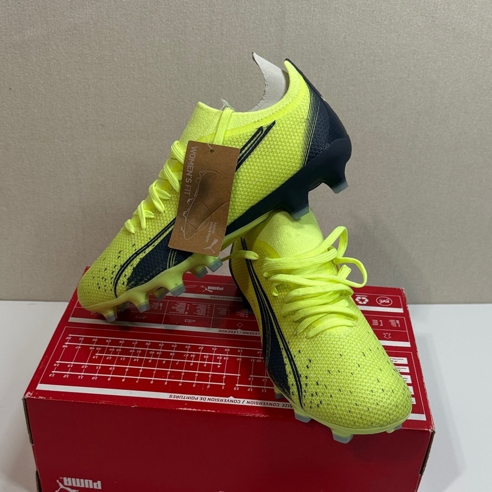 Puma Neon Yellow and Black Soccer Cleats